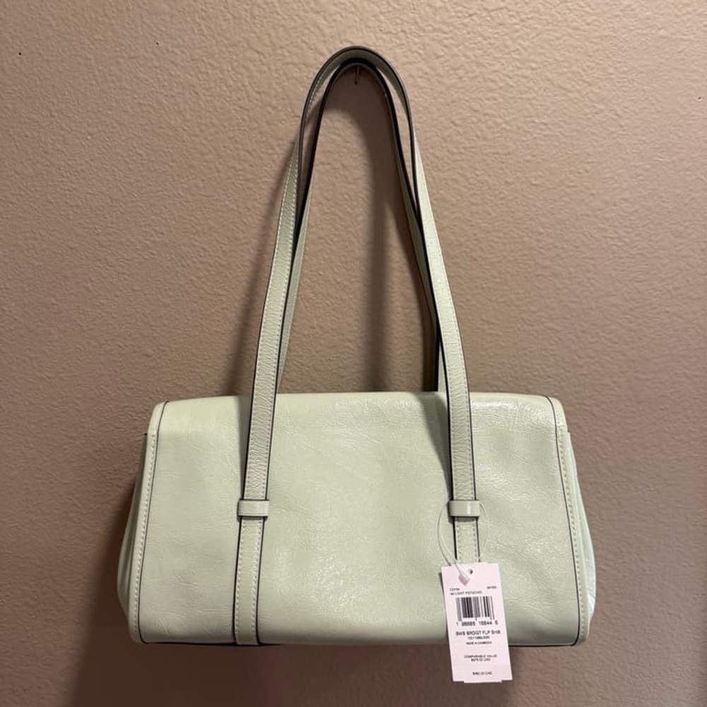 Coach Bridget Flap Shoulder Bag With Bows CDY94 Gold/Light Pistachio，NEW - Picture 3 of 8